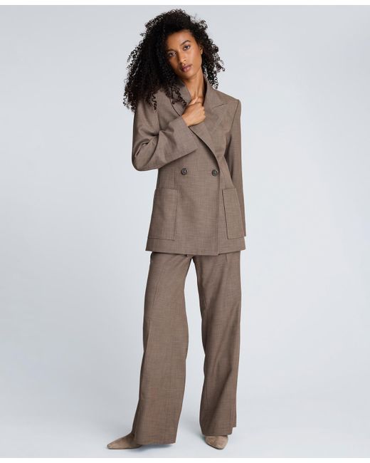 Kenneth Cole Multicolor Melange Fly Front Mid Rise Flare Pants