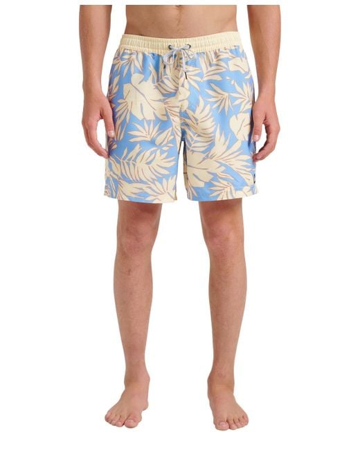 Quiksilver Blue Everyday Volley Trippin Palm Swim Shorts for men