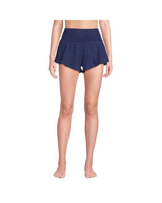 Lands' End Blue 3" Pinchless Flutter Swim Short
