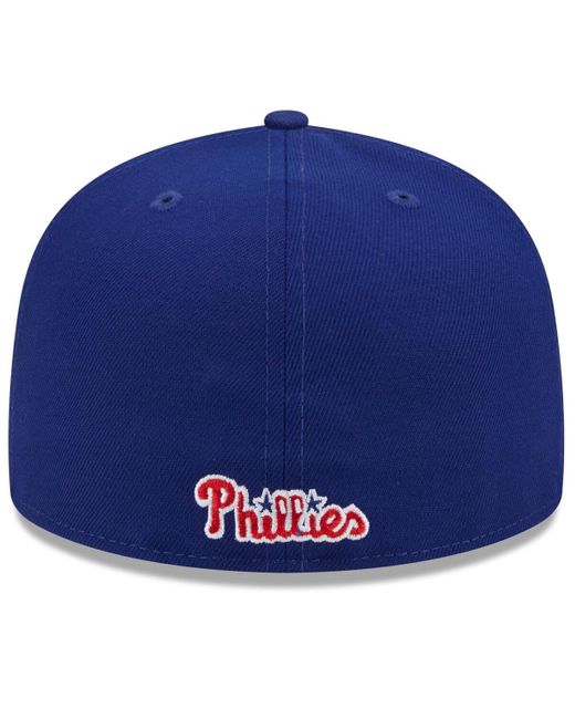 KTZ Red/royal Philadelphia Phillies Gameday Sideswipe 59fifty Fitted Hat for men