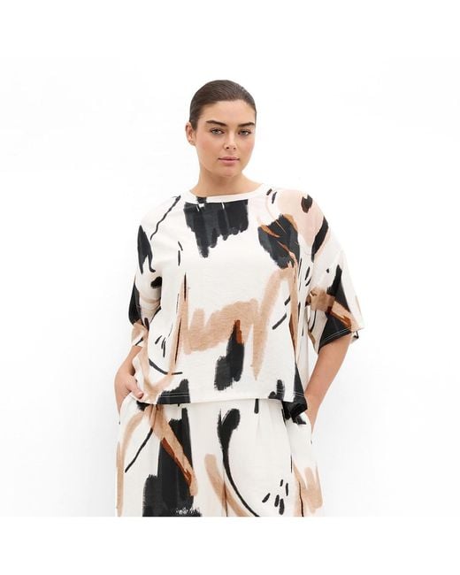 City Chic White Alexi Print Top
