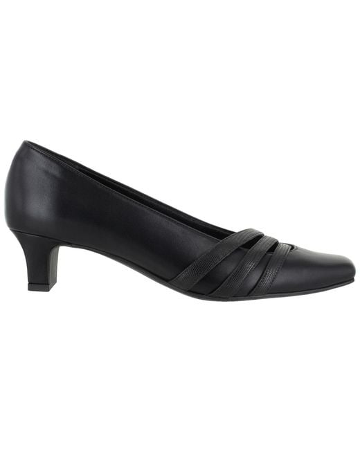 Easy Street Black Entice Squared Toe Pumps