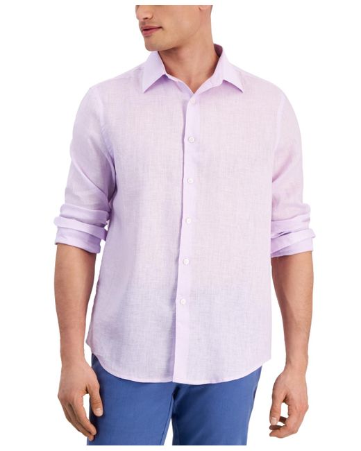 Club Room Purple 100% Linen Shirt for men