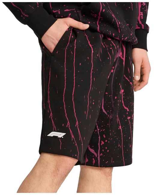 PUMA Black X F1 Splatter Paint Logo Shorts for men