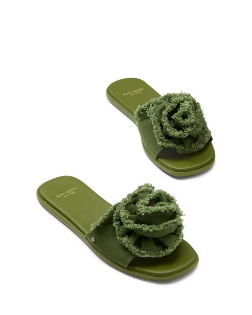 Kate Spade Green Flourish Flat Sandals