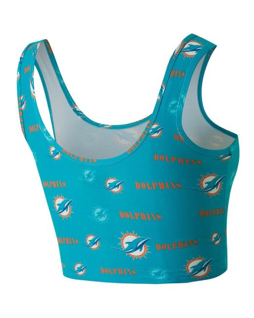 Concepts Sport Blue Miami Dolphins Mosaic Allover Print Bralette