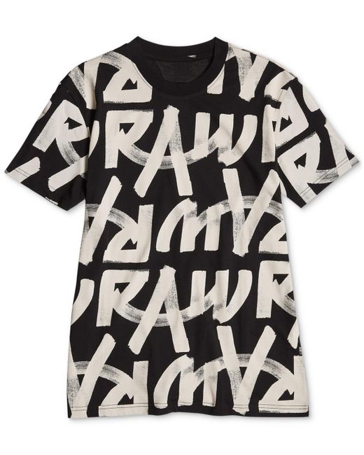 G-Star RAW Black Calligraphy-print T-shirt for men