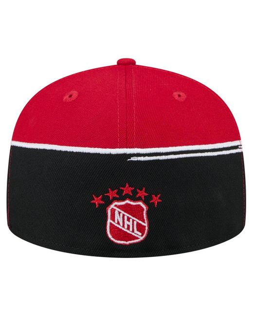KTZ Black/red Detroit Red Wings Vintage Color Dip 59fifty Fitted Hat for men