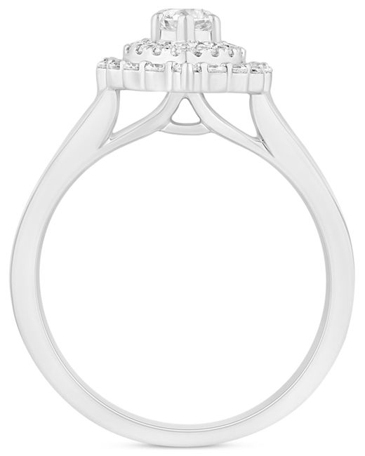Macy's White Diamond Marquise Halo Engagement Ring (1-1/3 Ct. T.w.