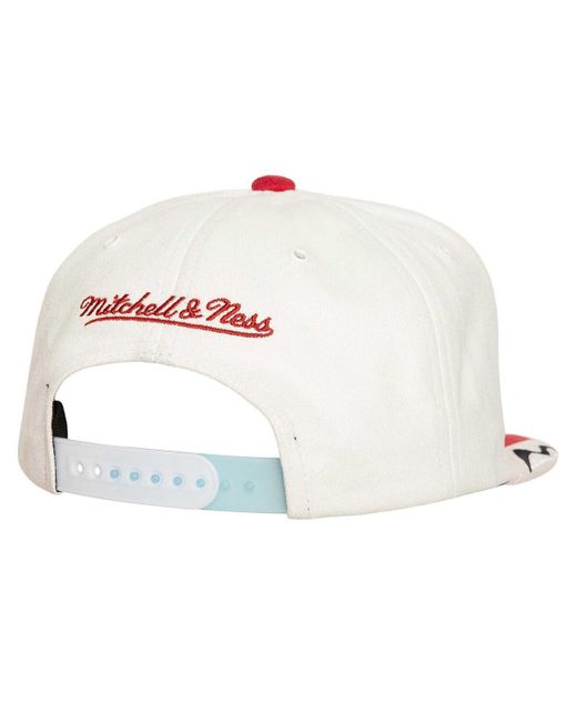 Mitchell & Ness Mitchell Ness White/red Chicago Bulls Day 6 Snapback Hat for men
