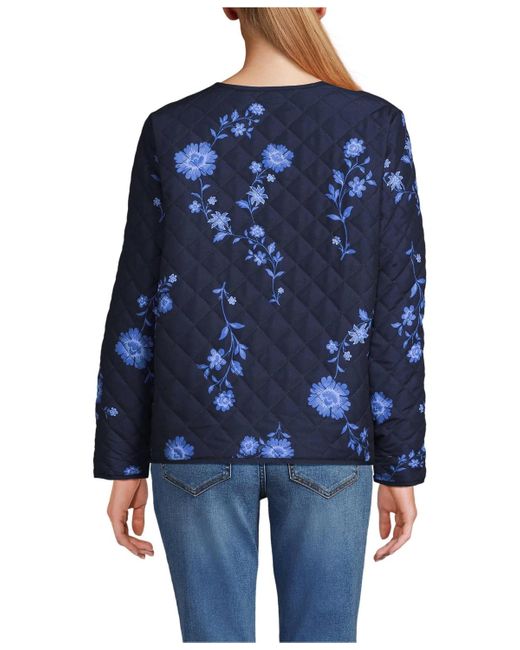 Lands' End Blue Quilted Reversible Jacket