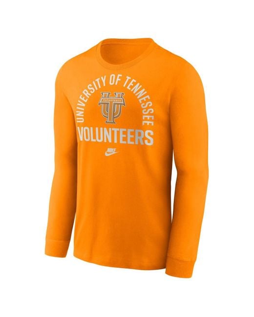 Nike Orange Tennessee Volunteers Legacy Arched Logo Long Sleeve T-shirt for men