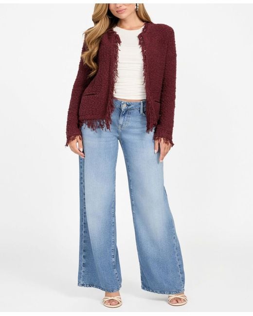 Guess Red Kaesi Boucle Jacket