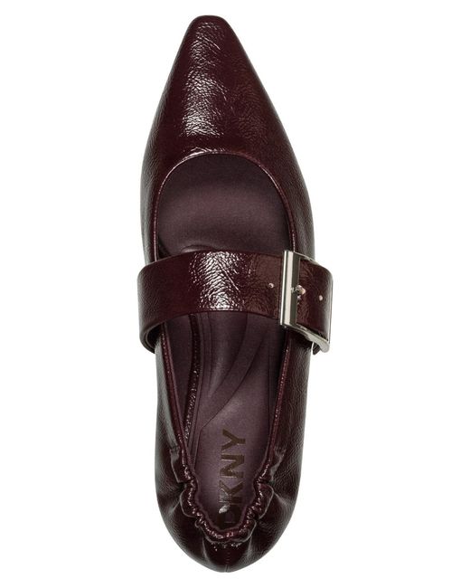 DKNY Brown Cormic Pointed Toe Buckle Flats