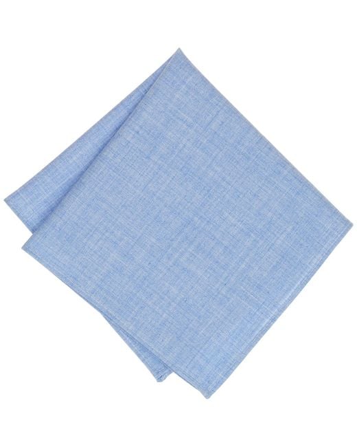 BarIII Blue Solid Pocket Square for men