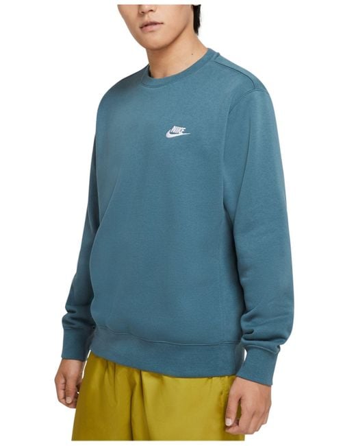 Nike Club Fleece Crew Sweatshirt in Ash Green (Green) for Men | Lyst