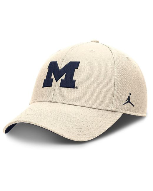 Nike Natural Michigan Wolverines Rise Primetime Performance Trucker Adjustable Hat for men