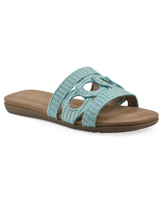 White Mountain Green Fraly Slide Slip-on Sandals