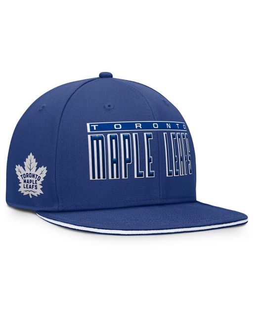 Fanatics Blue Toronto Maple Leaf's Fundamental Gino Stack Snapback Hat for men