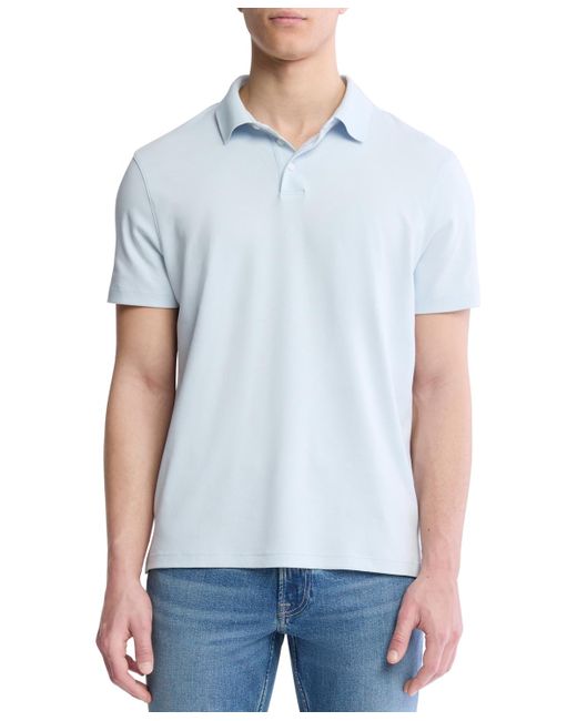 Calvin Klein Blue Short Sleeve Supima Cotton Polo Shirt for men