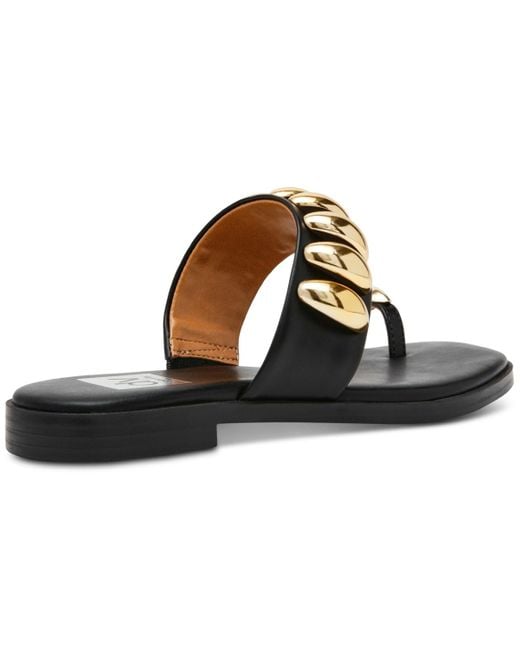 Dolce Vita Metallic Moon Embellished Thong Slide Flat Sandals