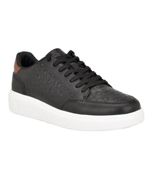 Guess Black Creve Lace Up Low Top Fashion Sneakers for men