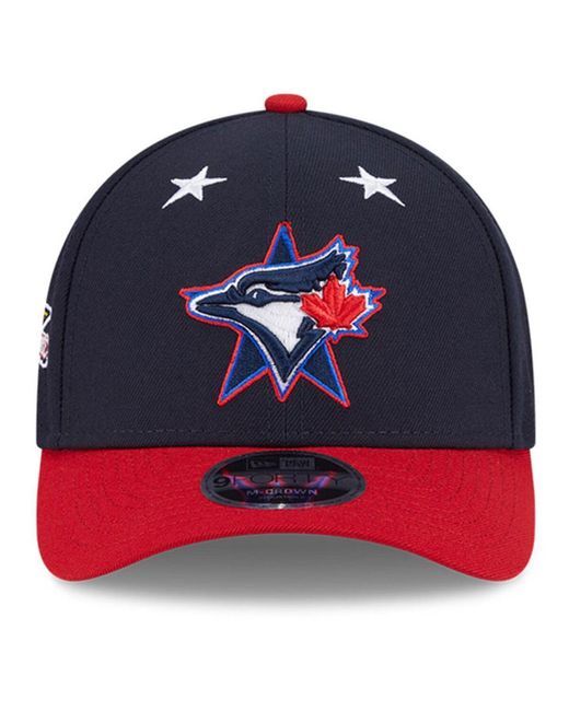 KTZ Navy/red Toronto Blue Jays 2025 Mlb All-star Game Workout 9forty M-crown Adjustable Hat for men