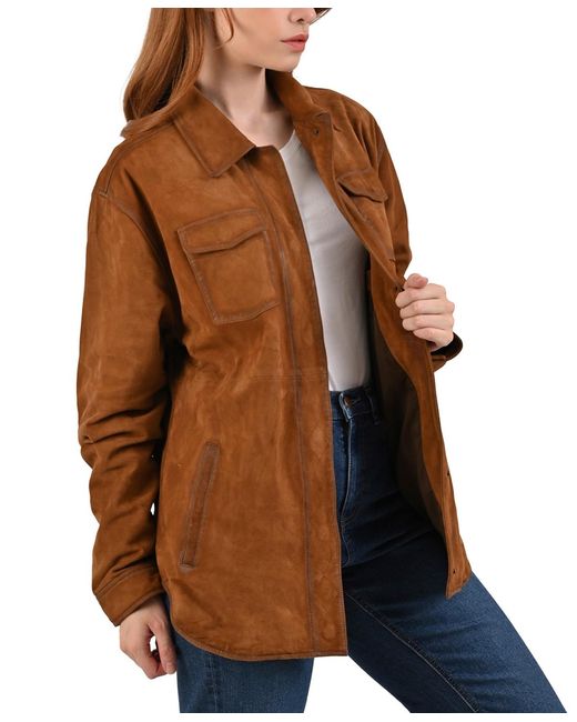 Frye Brown Goat Suede Jacket