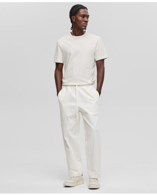 Mode Of One White Drawstring Pull-on Straight-leg Pants for men