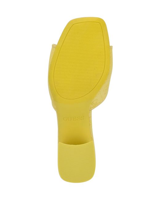Guess Yellow Galsee Quattro-g Cutout Block Heel Sandals