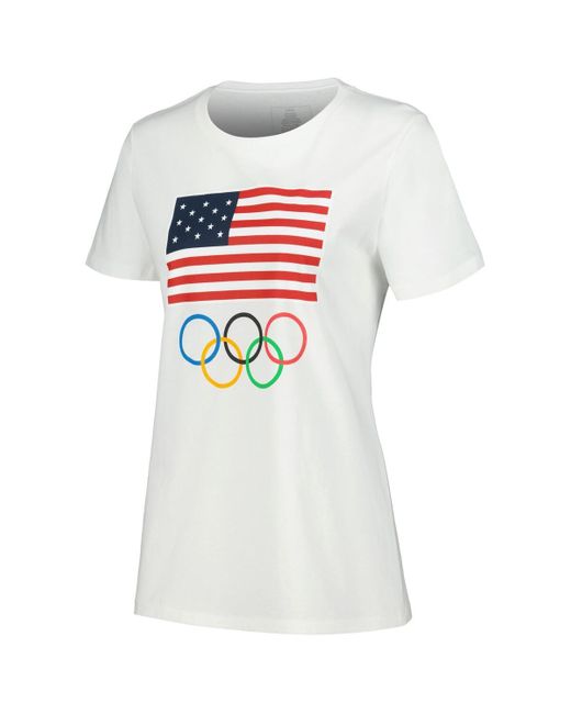 Outerstuff White Team Usa Flag Five Rings T-shirt