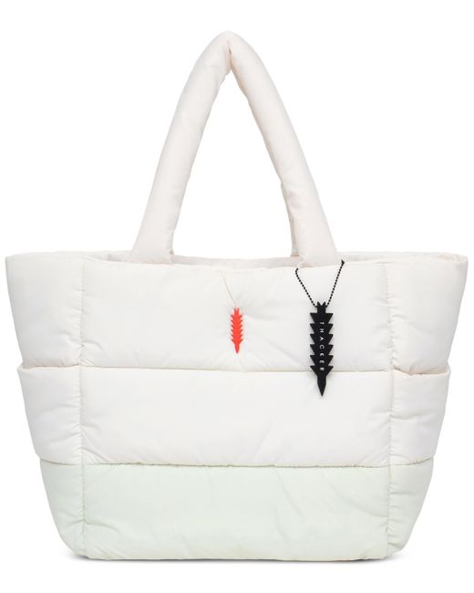 thacker White Quinn Puffy Quilted Tote