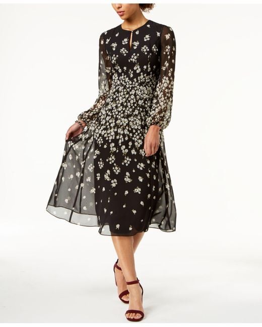 tommy hilfiger margo floral print chiffon dress