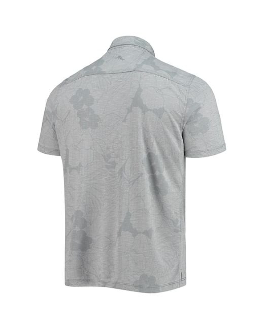Tommy Bahama Gray Joey Logano Miramar Blooms Polo Shirt for men