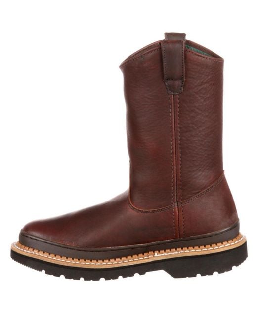 Georgia Boot Brown Giant Pull-on Work Boot for men