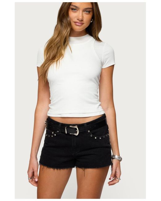Edikted White Devlin Layered T Shirt