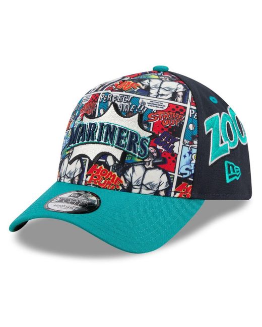 KTZ Blue Navy/teal Seattle Mariners 2025 Mlb Diamond Hero Edition A-frame 9forty Adjustable Hat for men