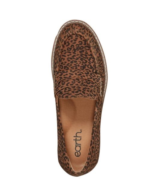 Earth Brown Javas Slip-on Penny Loafers