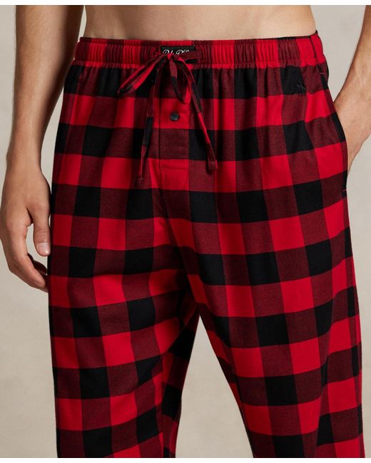 Polo Ralph Lauren Red 2-piece Buffalo Check Sleepwear Set for men
