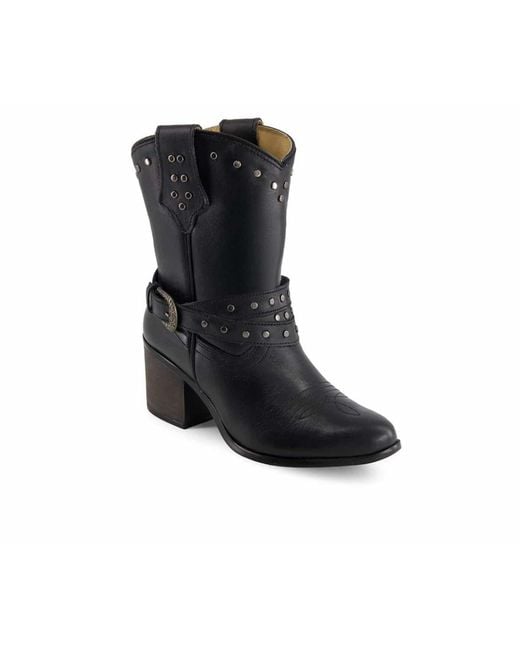 Forastero Black Western Leather Boots