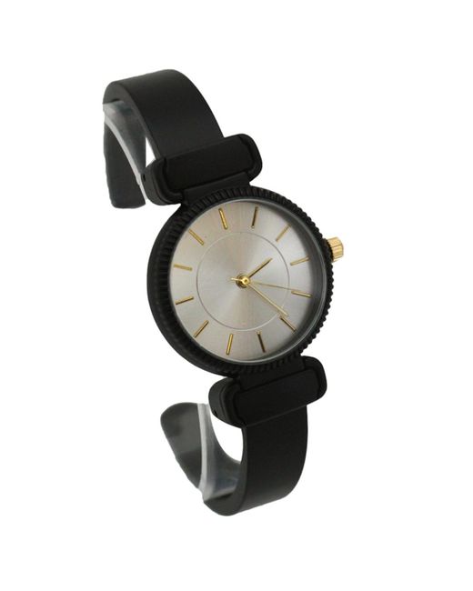 Olivia Pratt Black Simple Metallic Bangle Watch