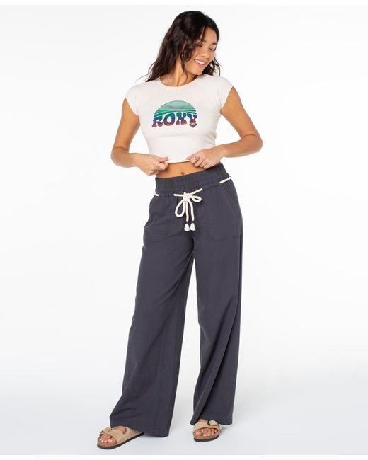 Roxy White Rising Screen Crewneck Top