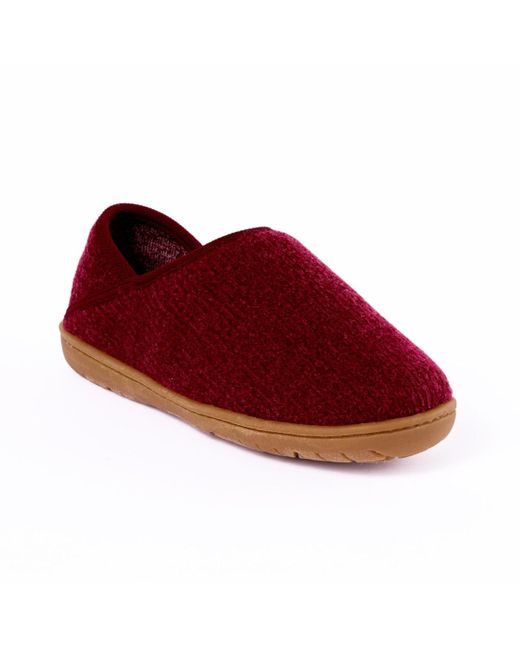Minnetonka Red Packaway Fabric Slipper Collabsible Heel