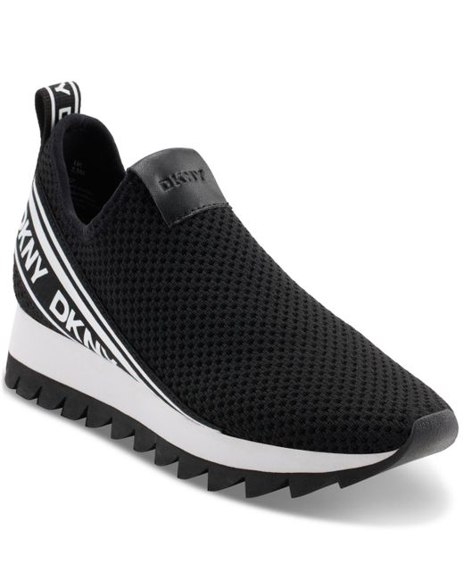 DKNY Black Alani Slip-on Signature Platform Sneakers