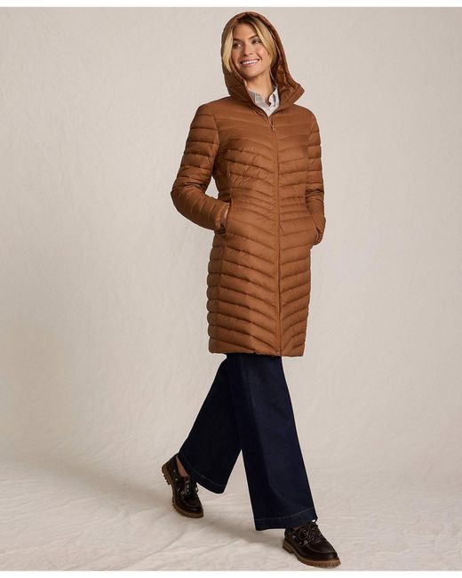 Lands' End Brown Petite Wanderweight Packable Down Coat