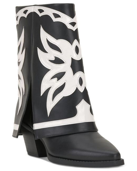 INC International Concepts Black Jadiza Western Cuff Boots, Created For Macy's