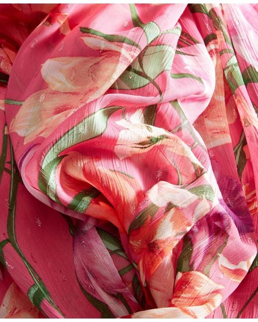 Siena Jewelry Pink Floral-print Cutout Midi Dress