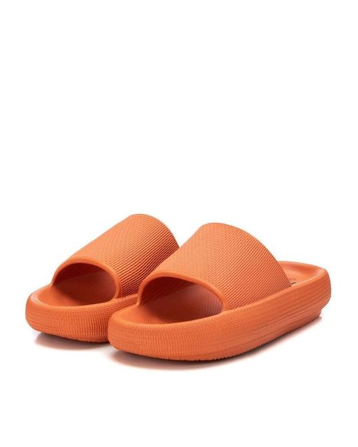 Xti Orange Flat Rubber Sandals