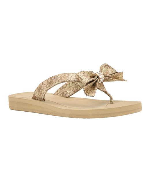 Guess White Tuta Low Embellished Bow Molded Flip Flops