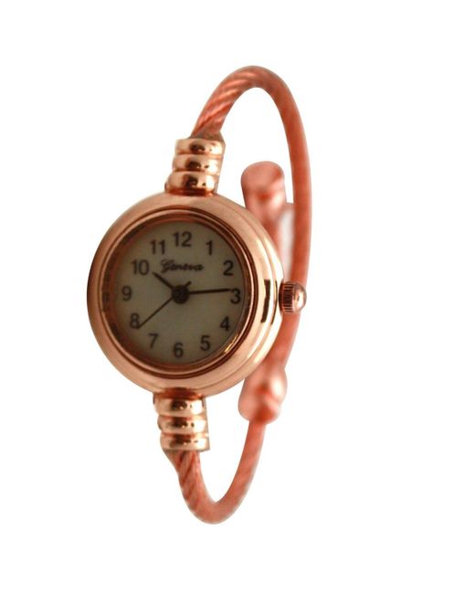 Olivia Pratt Brown Thin Swirl Delicate Bangle Watch